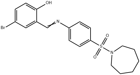 2-({[4-(1-azepanylsulfonyl)phenyl]imino}methyl)-4-bromophenol 结构式