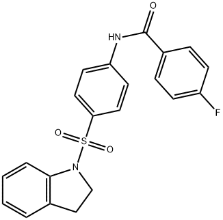 N-[4-(2,3-dihydro-1H-indol-1-ylsulfonyl)phenyl]-4-fluorobenzamide 结构式