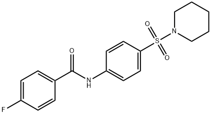 4-fluoro-N-[4-(piperidin-1-ylsulfonyl)phenyl]benzamide 结构式