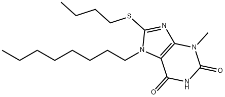 8-(butylsulfanyl)-3-methyl-7-octyl-3,7-dihydro-1H-purine-2,6-dione 结构式