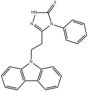 5-[2-(9H-carbazol-9-yl)ethyl]-4-phenyl-4H-1,2,4-triazole-3-thiol 结构式