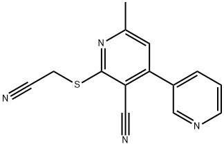 2-[(cyanomethyl)sulfanyl]-3-cyano-6-methyl-3',4-bipyridine 结构式