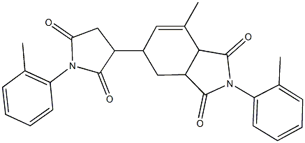 7-methyl-2-(2-methylphenyl)-5-[1-(2-methylphenyl)-2,5-dioxo-3-pyrrolidinyl]-3a,4,5,7a-tetrahydro-1H-isoindole-1,3(2H)-dione 结构式