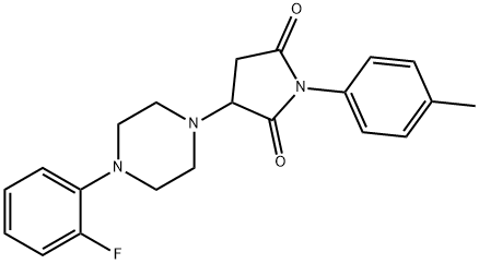 3-[4-(2-fluorophenyl)-1-piperazinyl]-1-(4-methylphenyl)-2,5-pyrrolidinedione 结构式