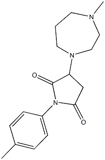 3-(4-methyl-1,4-diazepan-1-yl)-1-(4-methylphenyl)-2,5-pyrrolidinedione 结构式