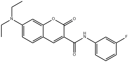 7-(diethylamino)-N-(3-fluorophenyl)-2-oxo-2H-chromene-3-carboxamide 结构式