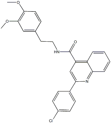 2-(4-chlorophenyl)-N-[2-(3,4-dimethoxyphenyl)ethyl]-4-quinolinecarboxamide 结构式