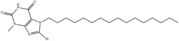 8-bromo-7-hexadecyl-3-methyl-3,7-dihydro-1H-purine-2,6-dione 结构式