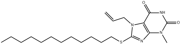 7-allyl-8-(dodecylsulfanyl)-3-methyl-3,7-dihydro-1H-purine-2,6-dione 结构式