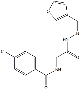 4-chloro-N-{2-[2-(3-furylmethylene)hydrazino]-2-oxoethyl}benzamide 结构式