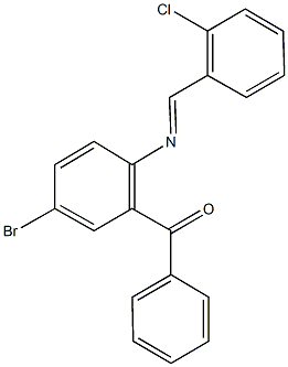 {5-bromo-2-[(2-chlorobenzylidene)amino]phenyl}(phenyl)methanone 结构式