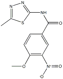 3-nitro-4-methoxy-N-(5-methyl-1,3,4-thiadiazol-2-yl)benzamide 结构式