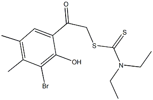 2-(3-bromo-2-hydroxy-4,5-dimethylphenyl)-2-oxoethyl diethyldithiocarbamate 结构式