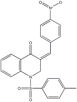 3-{4-nitrobenzylidene}-1-[(4-methylphenyl)sulfonyl]-2,3-dihydro-4(1H)-quinolinone 结构式