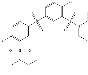 2-chloro-5-({4-chloro-3-[(diethylamino)sulfonyl]phenyl}sulfonyl)-N,N-diethylbenzenesulfonamide 结构式