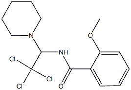 2-methoxy-N-[2,2,2-trichloro-1-(1-piperidinyl)ethyl]benzamide 结构式