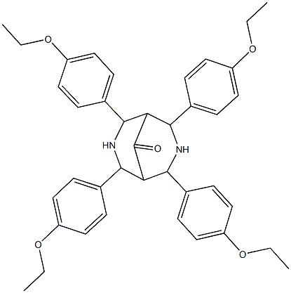 2,4,6,8-tetrakis(4-ethoxyphenyl)-3,7-diazabicyclo[3.3.1]nonan-9-one 结构式