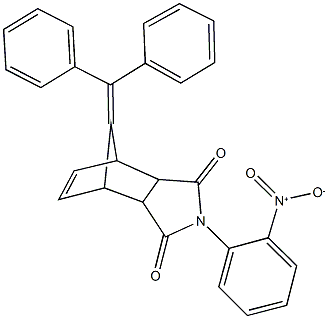 10-(diphenylmethylene)-4-{2-nitrophenyl}-4-azatricyclo[5.2.1.0~2,6~]dec-8-ene-3,5-dione 结构式