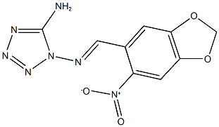 5-amino-1-[({6-nitro-1,3-benzodioxol-5-yl}methylene)amino]-1H-tetraazole 结构式