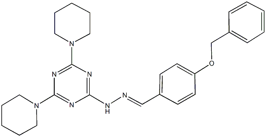 4-(benzyloxy)benzaldehyde [4,6-di(1-piperidinyl)-1,3,5-triazin-2-yl]hydrazone 结构式