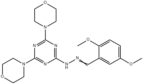 2,5-dimethoxybenzaldehyde [4,6-di(4-morpholinyl)-1,3,5-triazin-2-yl]hydrazone 结构式