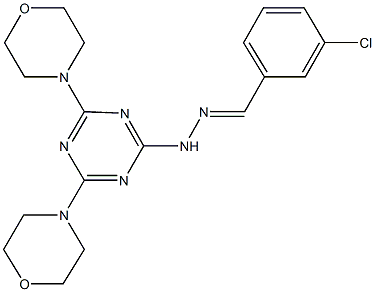 3-chlorobenzaldehyde [4,6-di(4-morpholinyl)-1,3,5-triazin-2-yl]hydrazone 结构式