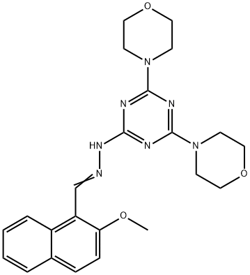 2-methoxy-1-naphthaldehyde [4,6-di(4-morpholinyl)-1,3,5-triazin-2-yl]hydrazone 结构式