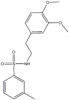 N-[2-(3,4-dimethoxyphenyl)ethyl]-3-methylbenzenesulfonamide 结构式