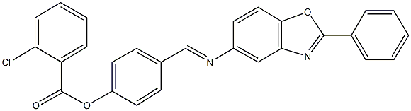 4-{[(2-phenyl-1,3-benzoxazol-5-yl)imino]methyl}phenyl 2-chlorobenzoate 结构式