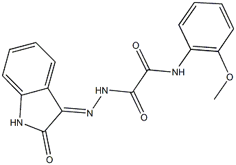 N-(2-methoxyphenyl)-2-oxo-2-[2-(2-oxo-1,2-dihydro-3H-indol-3-ylidene)hydrazino]acetamide 结构式