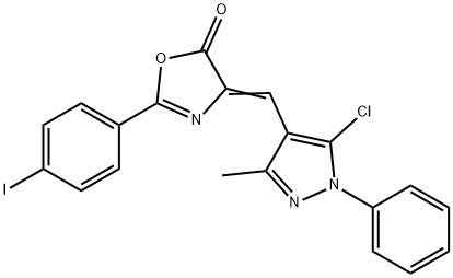 4-[(5-chloro-3-methyl-1-phenyl-1H-pyrazol-4-yl)methylene]-2-(4-iodophenyl)-1,3-oxazol-5(4H)-one 结构式