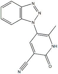 5-(1H-1,2,3-benzotriazol-1-yl)-6-methyl-2-oxo-1,2-dihydro-3-pyridinecarbonitrile 结构式