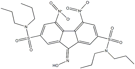 9-(hydroxyimino)-4,5-bisnitro-N~2~,N~2~,N~7~,N~7~-tetrapropyl-9H-fluorene-2,7-disulfonamide 结构式