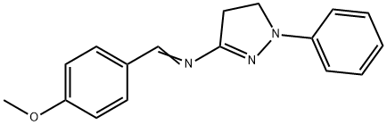 N-(4-methoxybenzylidene)-N-(1-phenyl-4,5-dihydro-1H-pyrazol-3-yl)amine 结构式