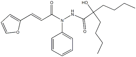 2-butyl-N'-[3-(2-furyl)acryloyl]-2-hydroxy-N'-phenylhexanohydrazide 结构式