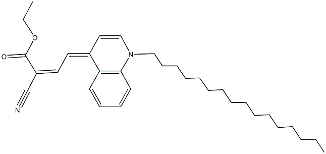 ethyl 2-cyano-4-(1-hexadecyl-4(1H)-quinolinylidene)-2-butenoate 结构式