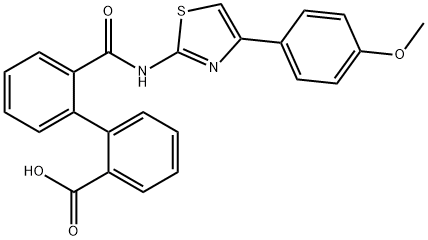 2'-({[4-(4-methoxyphenyl)-1,3-thiazol-2-yl]amino}carbonyl)[1,1'-biphenyl]-2-carboxylic acid 结构式