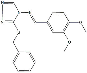 3-(benzylsulfanyl)-N-(3,4-dimethoxybenzylidene)-4H-1,2,4-triazol-4-amine 结构式