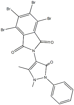 4,5,6,7-tetrabromo-2-(1,5-dimethyl-3-oxo-2-phenyl-2,3-dihydro-1H-pyrazol-4-yl)-1H-isoindole-1,3(2H)-dione 结构式