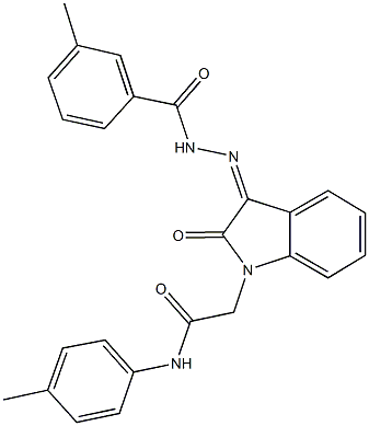 2-{3-[(3-methylbenzoyl)hydrazono]-2-oxo-2,3-dihydro-1H-indol-1-yl}-N-(4-methylphenyl)acetamide 结构式