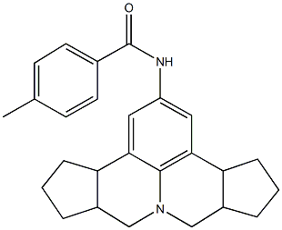 N-(3b,4,5,6,6a,7,9,9a,10,11,12,12a-dodecahydrocyclopenta[c]cyclopenta[4,5]pyrido[3,2,1-ij]quinolin-2-yl)-4-methylbenzamide 结构式
