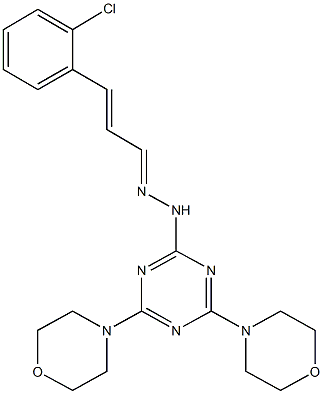 3-(2-chlorophenyl)acrylaldehyde [4,6-di(4-morpholinyl)-1,3,5-triazin-2-yl]hydrazone 结构式