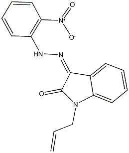 1-allyl-1H-indole-2,3-dione 3-({2-nitrophenyl}hydrazone) 结构式