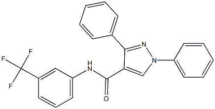1,3-diphenyl-N-[3-(trifluoromethyl)phenyl]-1H-pyrazole-4-carboxamide 结构式