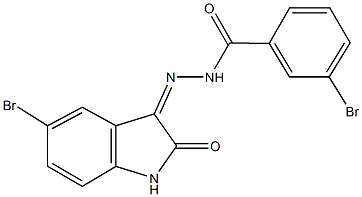 3-bromo-N'-(5-bromo-2-oxo-1,2-dihydro-3H-indol-3-ylidene)benzohydrazide 结构式