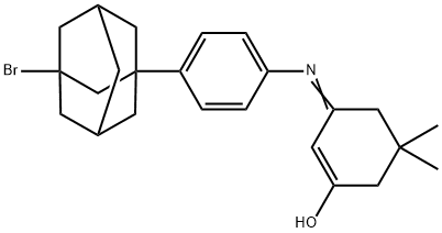 3-{[4-(3-bromo-1-adamantyl)phenyl]imino}-5,5-dimethyl-1-cyclohexen-1-ol 结构式