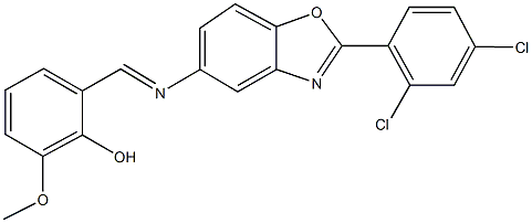 2-({[2-(2,4-dichlorophenyl)-1,3-benzoxazol-5-yl]imino}methyl)-6-methoxyphenol 结构式