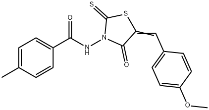 N-[5-(4-methoxybenzylidene)-4-oxo-2-thioxo-1,3-thiazolidin-3-yl]-4-methylbenzamide 结构式