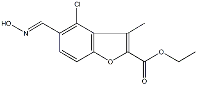 ethyl 4-chloro-5-[(hydroxyimino)methyl]-3-methyl-1-benzofuran-2-carboxylate 结构式