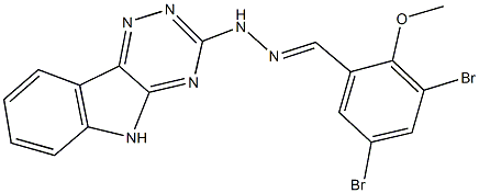 3,5-dibromo-2-methoxybenzaldehyde 5H-[1,2,4]triazino[5,6-b]indol-3-ylhydrazone 结构式